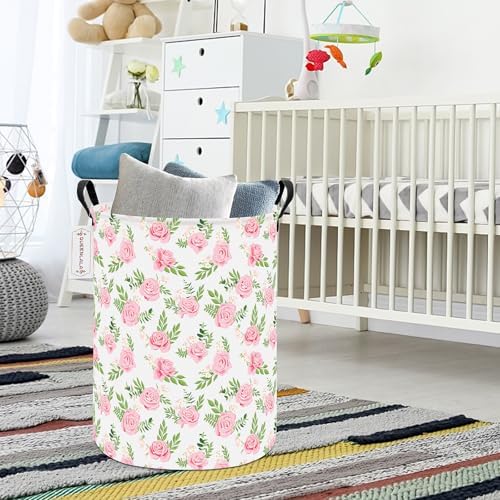 QUEENLALA Foldable Waterproof Round Fabric Laundry Basket Home - Image 6