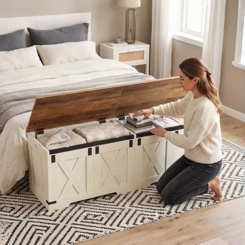Hzuaneri 59" Farmhouse Storage Chest and Bench | 70 Gal | 330lb Seat - Image 2