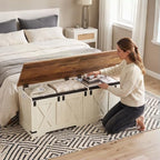 Hzuaneri 59" Farmhouse Storage Chest and Bench | 70 Gal | 330lb Seat - Image 2
