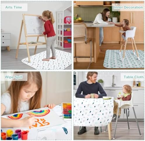 Splat Mat for Under High Chair 2 Pack, Waterproof High Chair Floor Mat - Image 4