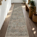 JOLLYVOGUE Runner Rug, 2x10 Washable Vintage Floral Rug, Vintage Brown by JOLLYVOGUE