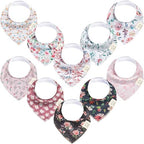 10pk Organic Baby Bandana Bibs for Drooling and Teething by KeaBabies