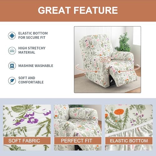 Recliner Chair Covers 4-Pieces Recliner Slipcovers Lazy Boy Chair Covers - Image 2