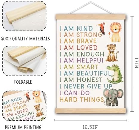 Positive Affirmations Poster, I Am Kind I Am Strong I Am Brave Inspirational - Image 6