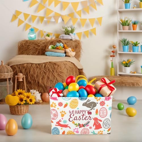 Easter Basket for Kid Large Empty Rectangular Cute Easter Gift Storage Basket - Image 2