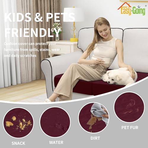 Easy-Going Waterproof Cushion Covers Set, Quilted Stretch 3-Piece Sofa Seat - Image 5