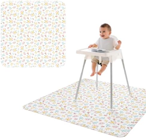 BapronBaby Pastel Floral Waterproof Splash Mat Catch All Floor Cover by BapronBaby