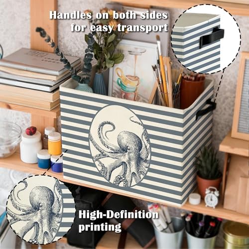 Coastal Beach Octopus Storage Bins Box - Image 5
