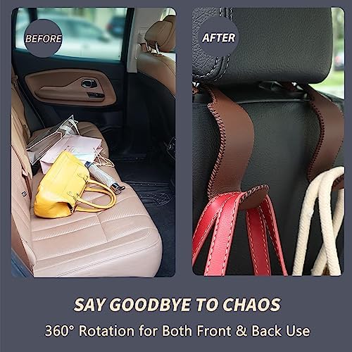 4-Pack Car Headrest Hooks Holds 55lbs Seat Storage Organizer - Image 3