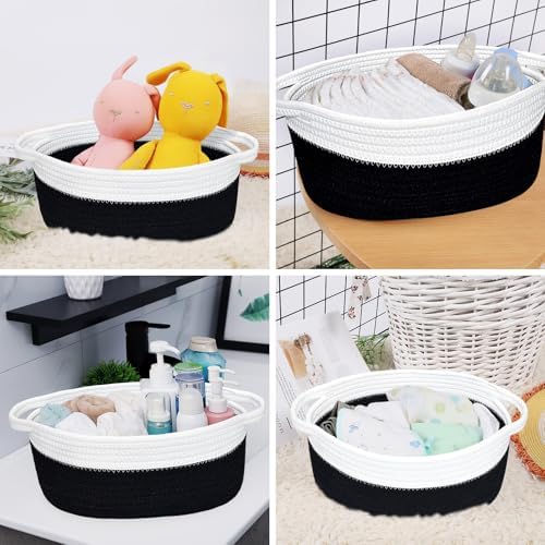 ABenkle Small Basket with Handles, Boho Decorative Rope Woven Dog Cat Toy - Image 3