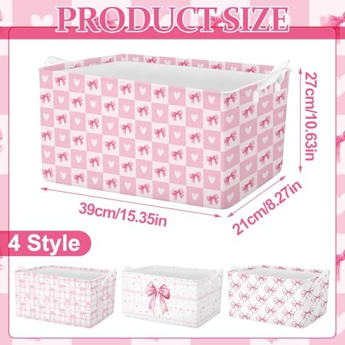 4pcs Christmas Storage Basket Fabric Laundry Baskets - Image 2