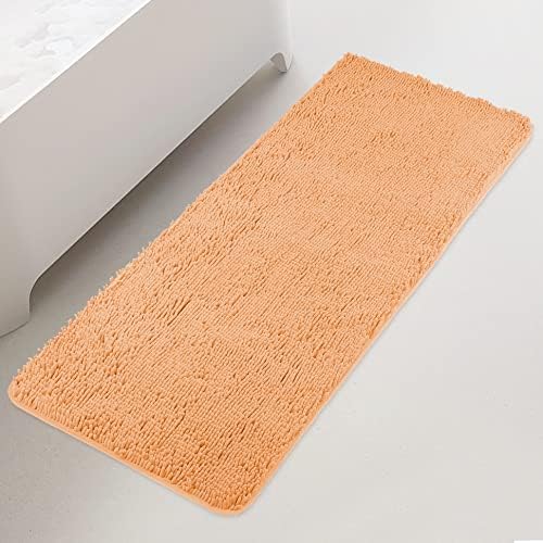 Yeaban Chenille Peach Bathroom Runner Rug 24"x72" by Yeaban