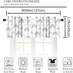 Rainbow Curtain Valances for Kids, Cute Boho Rainbow Rod Pocket Small Window - Image 2