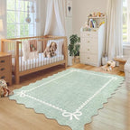 GarveeHome Scalloped Bow Rug 5x7 Washable Rugs - Image 3