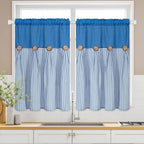 ASPMIZ Linen Kitchen Curtains 36 Inch Length, Farmhouse Kitchen Window Curtain by ASPMIZ