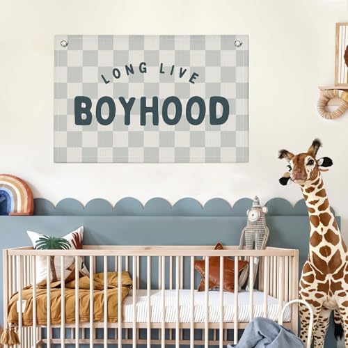 Lacama Long Live Boyhood Boys Room Decor, Boy Nursery Decor, Canvas Banner Wall - Image 2