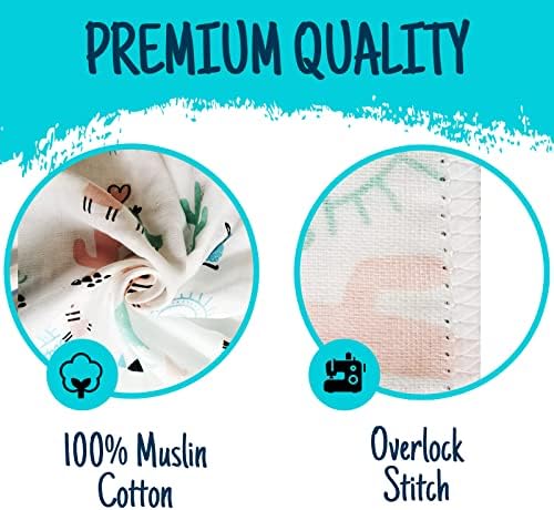 Baby Swaddle Blanket and Washcloths Set, 12 Pieces Muslin Cotton Baby Swaddle - Image 4