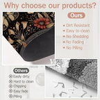 Black Poppy Moth Bathroom Rugs, Mushroom Moon Bath Mats - Image 5