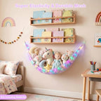 Stuffed Animals Hammock with LED Light Toy Net Room Decor Corner Storage - Image 4