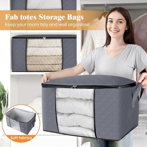 Fab totes 8 Pack Storage Bags for Clothes Blanket Storage Bins - Image 5
