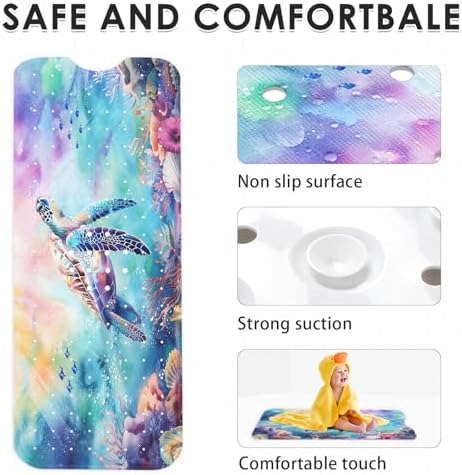 Bathtub Shower Mat 40X16 Inch, for Toddler, Sea Coral - Image 5
