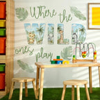 27.95x21.65 Inches Watercolor Wild Jungle Animal Wall Decals - Image 5