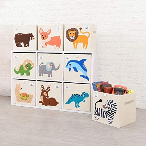 13 Inch Animal Cube Storage Bins, Foldable Fabric Kids Toy Box & Toy Chest - Image 5