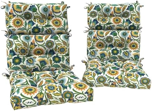 DYTXIII Outdoor High Back Chair Cushions Set of 2, Water Repellent Tufted by DYTXIII