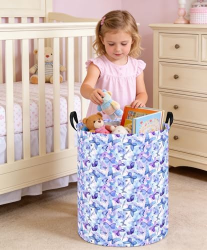 Butterfly Laundry hamper Baby Nursery Hamper Waterproof foldable kids laundry - Image 2