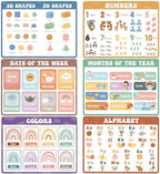 Educational Placemats Set of 6 Boho Kid Plastic Table Mat 17×13×0.04in by OBUSATT