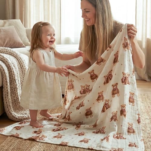 Muslin Swaddle Blankets for Newborn, Cotton Receiving Blanket - Image 6