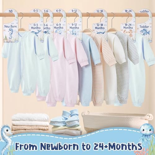 Baby Closet Dividers 8PCS, Under the Sea/Ocean Animal Theme Wooden Double-Sided - Image 4