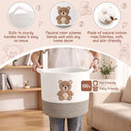LemonRoad Teddy Bear Basket 14"x14", Baby Laundry Basket - Image 3