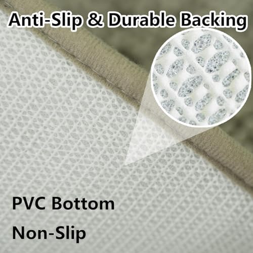 BOANKODU Bathroom Rugs 47x20, Extra Soft Absorbent Chenille Bath Rugs, PVC - Image 6