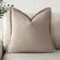 Foindtower Decorative Linen Fringe Throw Pillow Covers Boho Farmhouse Cushion by Foindtower
