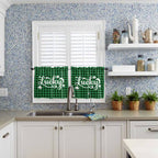 St. Patrick's Day Buffalo Plaid Kitchen Curtains and Valances Set, Lucky - Image 5