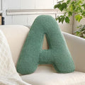 Green Letter A Pillow Cute Decorative Alphabet Initial Throw Pillow by huraty