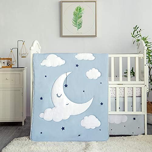 La Premura Sleeping Moon Baby Nursery Crib Bedding Set, 3 Piece Standard Size by LaPremura