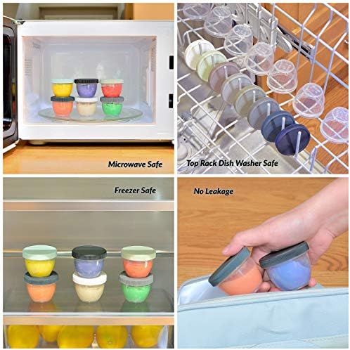 Youngever 18 Sets Baby Food Storage, 2 Ounce Plastic Baby Food Containers - Image 4