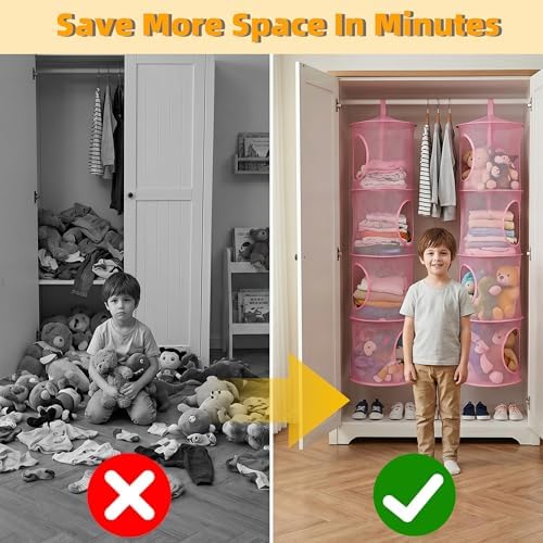 2Pcs Hanging Stuffed Animal Storage Hammock Net 4 Tiers - Image 6