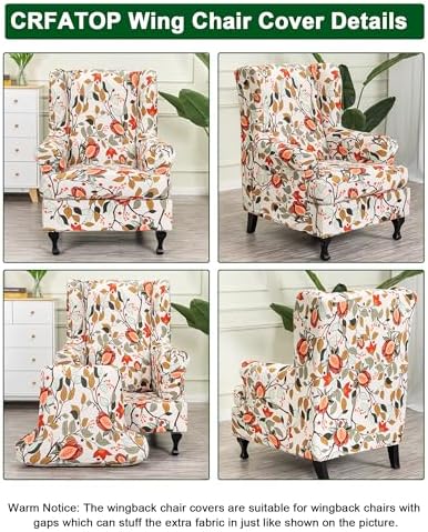 CRFATOP Wingback Chair Covers Stretch Armchair Slipcovers - Image 3