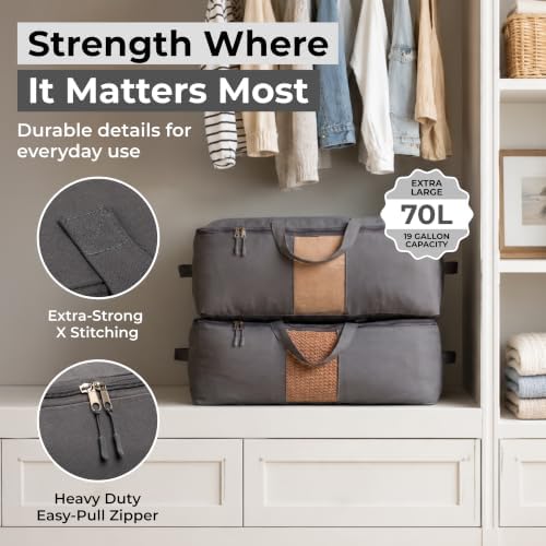 Soft Canvas Storage Bags with Zipper. Thick Breathable - Image 3