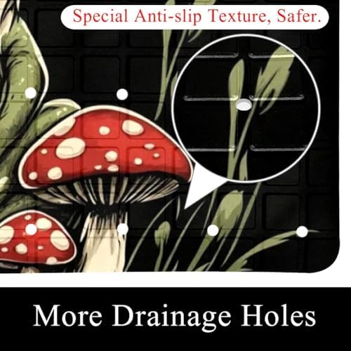 Bathtub Mat Non Slip 26.8x15.1In, Frog Mushrooms Bath Mat - Image 2