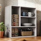 Homes: Inside + Out Apexa 4-Vertical Storage Organizer Shelves, Stackable Wood - Image 2
