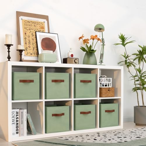 GRANNY SAYS 11 Inch Fabric Storage Cubes, Sage Green - Image 5