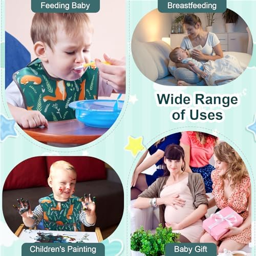 Accmor Baby Bibs for Eating, Waterproof Mess Proof Baby Toddler Bibs, Apron - Image 6