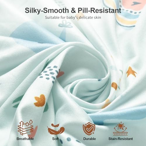 Baby Crib Sheets 2 Pack for Boys and Girls Fit for Standard Crib Toddler - Image 4