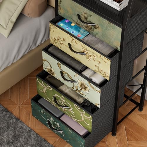 Furnulem 5 Drawers Dresser for Bedroom, Fabric Tall Nightstand - Image 4