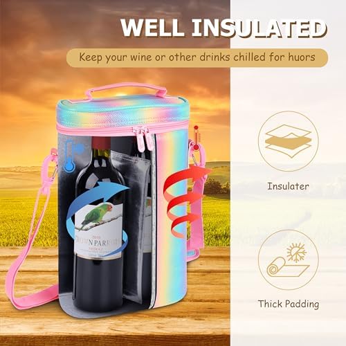 Tirrinia 2 Bottle Insulated Wine Tote Carrier Bag - Image 6
