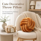 Petrella Caramel Knot Pillow Ball, 11 Inch Round Decorative Pillow - Image 4